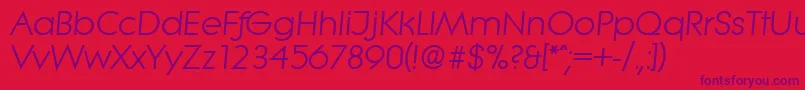 LiteraSerialRegularitalicDb-fontti – violetit fontit punaisella taustalla