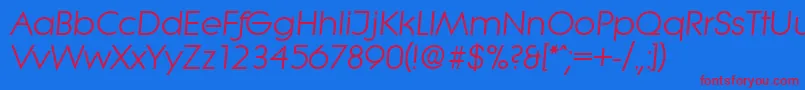 LiteraSerialRegularitalicDb Font – Red Fonts on Blue Background