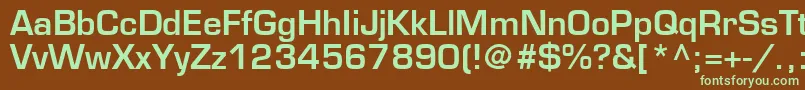EurostileLtDemi-fontti – vihreät fontit ruskealla taustalla