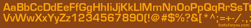 EurostileLtDemi Font – Orange Fonts on Brown Background