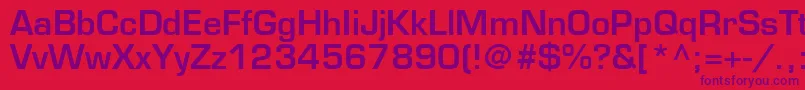EurostileLtDemi Font – Purple Fonts on Red Background