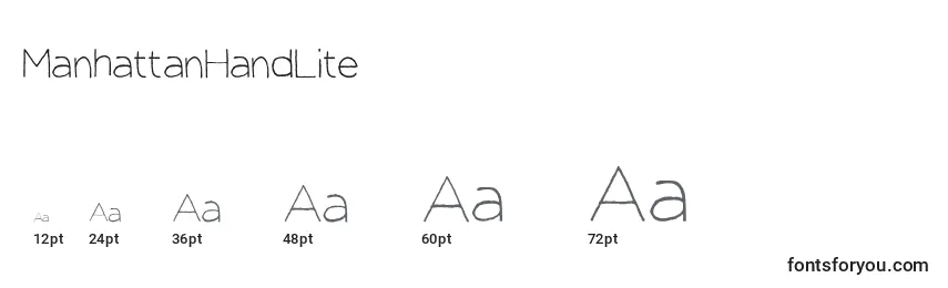 ManhattanHandLite Font Sizes