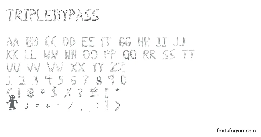 Triplebypassフォント–アルファベット、数字、特殊文字