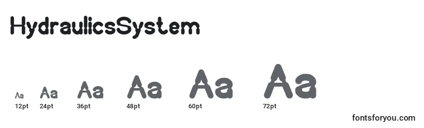 Größen der Schriftart HydraulicsSystem