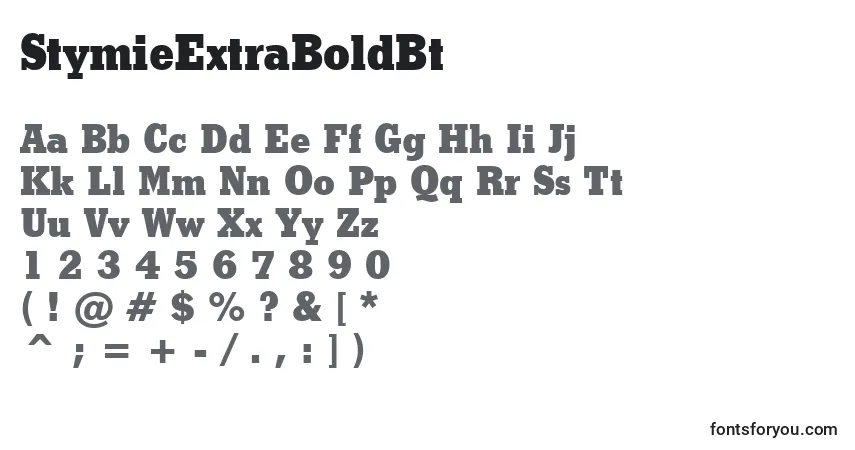 Шрифт StymieExtraBoldBt – алфавит, цифры, специальные символы