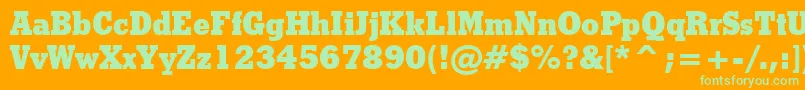 StymieExtraBoldBt Font – Green Fonts on Orange Background