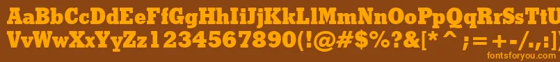 StymieExtraBoldBt Font – Orange Fonts on Brown Background