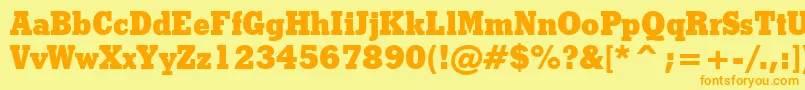 StymieExtraBoldBt Font – Orange Fonts on Yellow Background