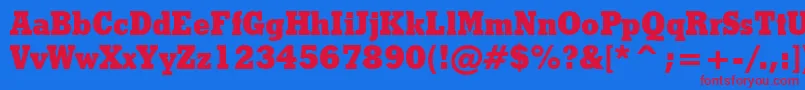 StymieExtraBoldBt Font – Red Fonts on Blue Background