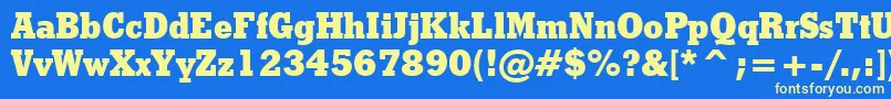 StymieExtraBoldBt Font – Yellow Fonts on Blue Background