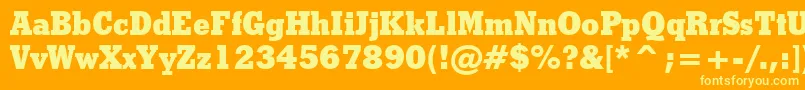 StymieExtraBoldBt Font – Yellow Fonts on Orange Background