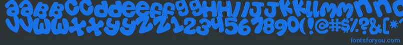 Tosscasu Font – Blue Fonts on Black Background