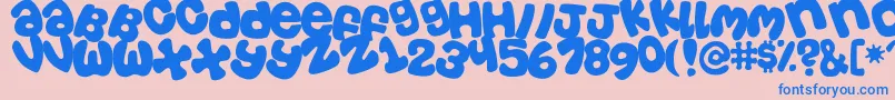 Tosscasu Font – Blue Fonts on Pink Background