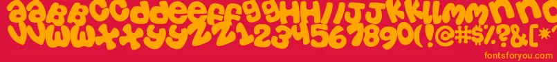 Tosscasu Font – Orange Fonts on Red Background
