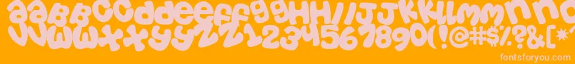 Tosscasu Font – Pink Fonts on Orange Background