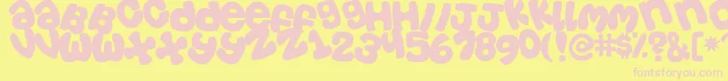 Tosscasu Font – Pink Fonts on Yellow Background