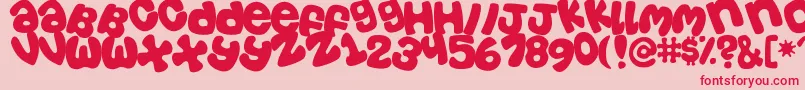 Tosscasu Font – Red Fonts on Pink Background