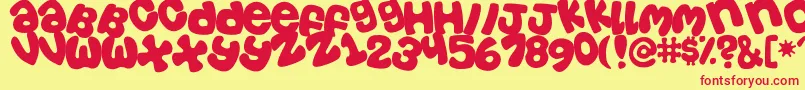 Tosscasu Font – Red Fonts on Yellow Background