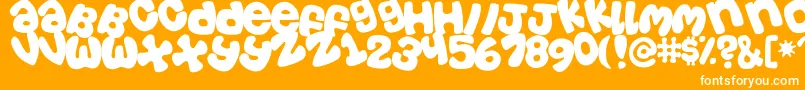 Tosscasu Font – White Fonts on Orange Background