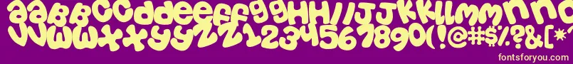 Tosscasu Font – Yellow Fonts on Purple Background