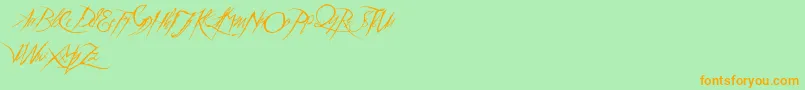 AThemeForMurder Font – Orange Fonts on Green Background