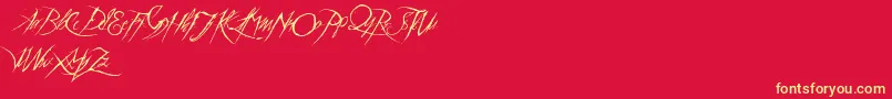 AThemeForMurder Font – Yellow Fonts on Red Background