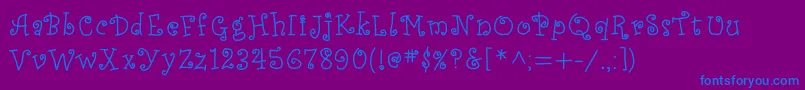 Шрифт JdAlessandra – синие шрифты на фиолетовом фоне