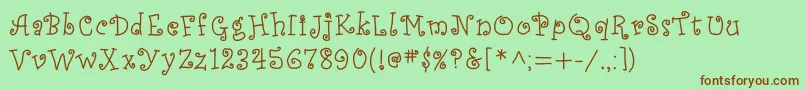 Шрифт JdAlessandra – коричневые шрифты на зелёном фоне