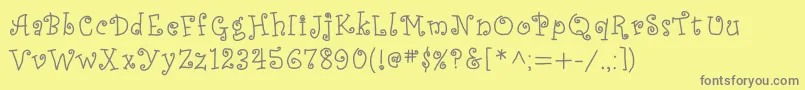JdAlessandra-fontti – harmaat kirjasimet keltaisella taustalla
