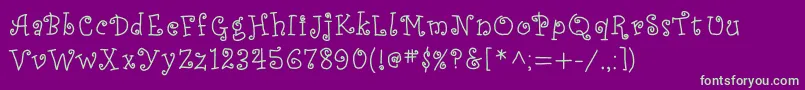 JdAlessandra Font – Green Fonts on Purple Background