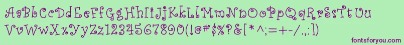 JdAlessandra Font – Purple Fonts on Green Background
