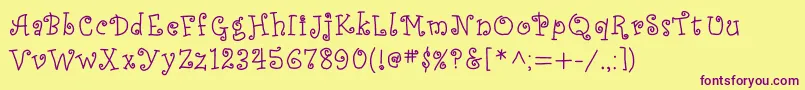 Шрифт JdAlessandra – фиолетовые шрифты на жёлтом фоне