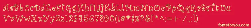 JdAlessandra Font – Yellow Fonts on Red Background