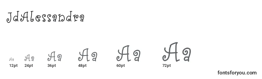 Размеры шрифта JdAlessandra