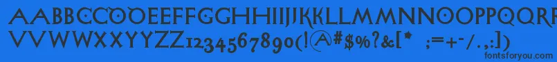 Шрифт Sigismundodifanti – чёрные шрифты на синем фоне