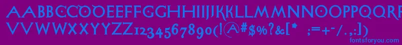 フォントSigismundodifanti – 紫色の背景に青い文字