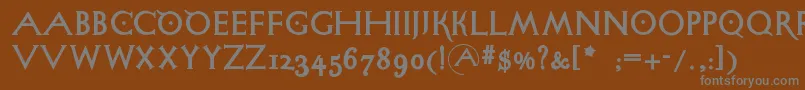 フォントSigismundodifanti – 茶色の背景に灰色の文字