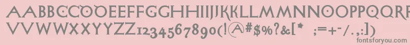 フォントSigismundodifanti – ピンクの背景に灰色の文字