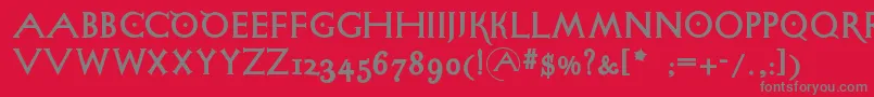 フォントSigismundodifanti – 赤い背景に灰色の文字