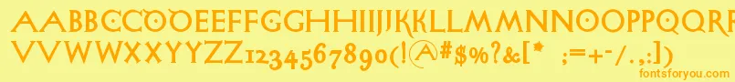 Шрифт Sigismundodifanti – оранжевые шрифты на жёлтом фоне