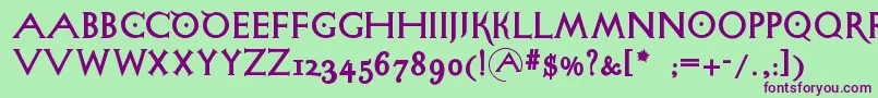 Шрифт Sigismundodifanti – фиолетовые шрифты на зелёном фоне