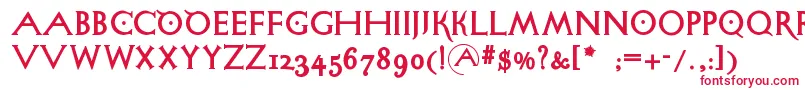 フォントSigismundodifanti – 白い背景に赤い文字