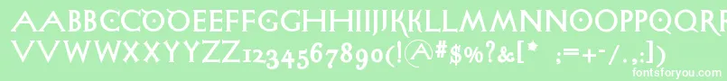 フォントSigismundodifanti – 緑の背景に白い文字