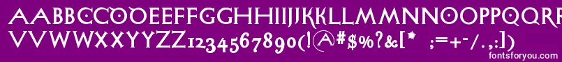 Шрифт Sigismundodifanti – белые шрифты на фиолетовом фоне