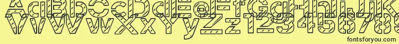 Шрифт StampedNavyFont – чёрные шрифты на жёлтом фоне