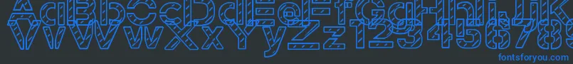 StampedNavyFont Font – Blue Fonts on Black Background