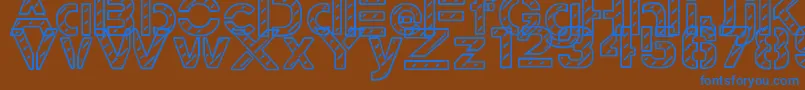 StampedNavyFont Font – Blue Fonts on Brown Background