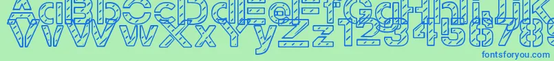 StampedNavyFont Font – Blue Fonts on Green Background