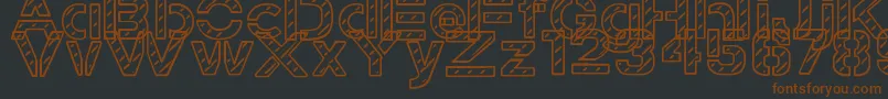 StampedNavyFont-fontti – ruskeat fontit mustalla taustalla