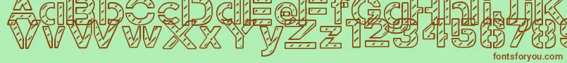 Шрифт StampedNavyFont – коричневые шрифты на зелёном фоне